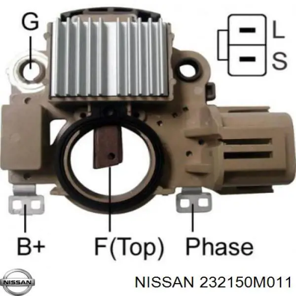 232150M011 Nissan реле-регулятор генератора (реле зарядки)