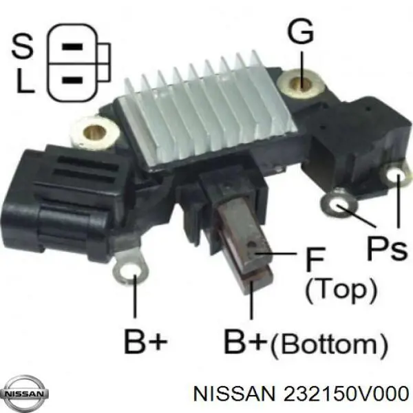 232150V000 Nissan реле-регулятор генератора (реле зарядки)