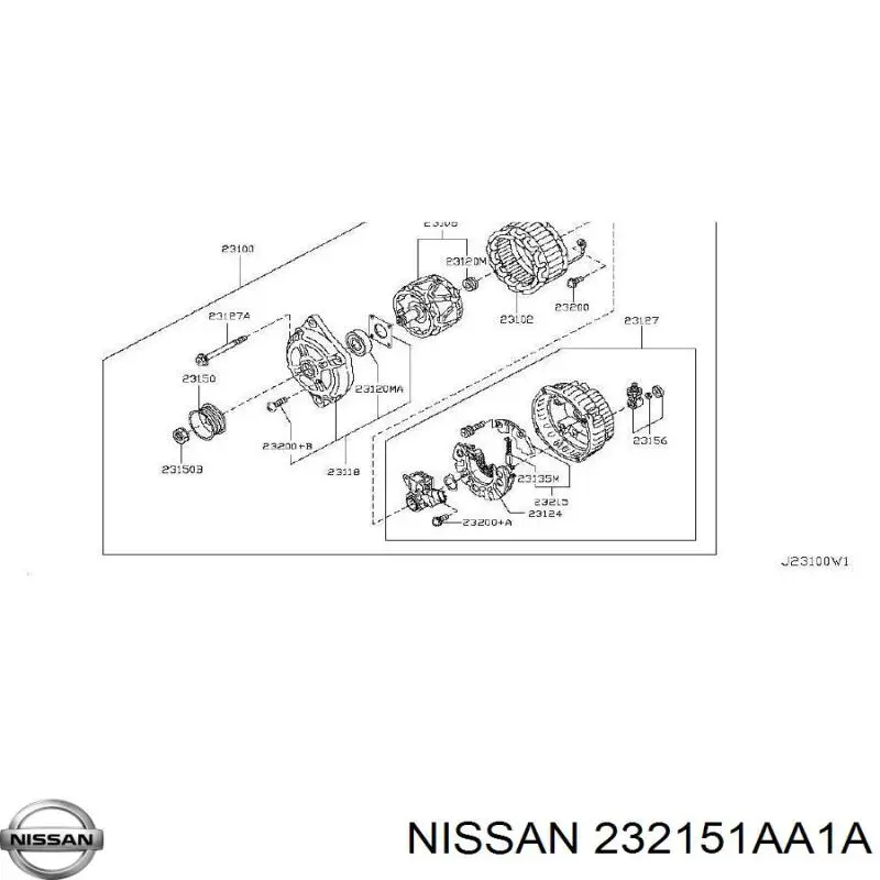 232151AA1A Nissan реле-регулятор генератора (реле зарядки)