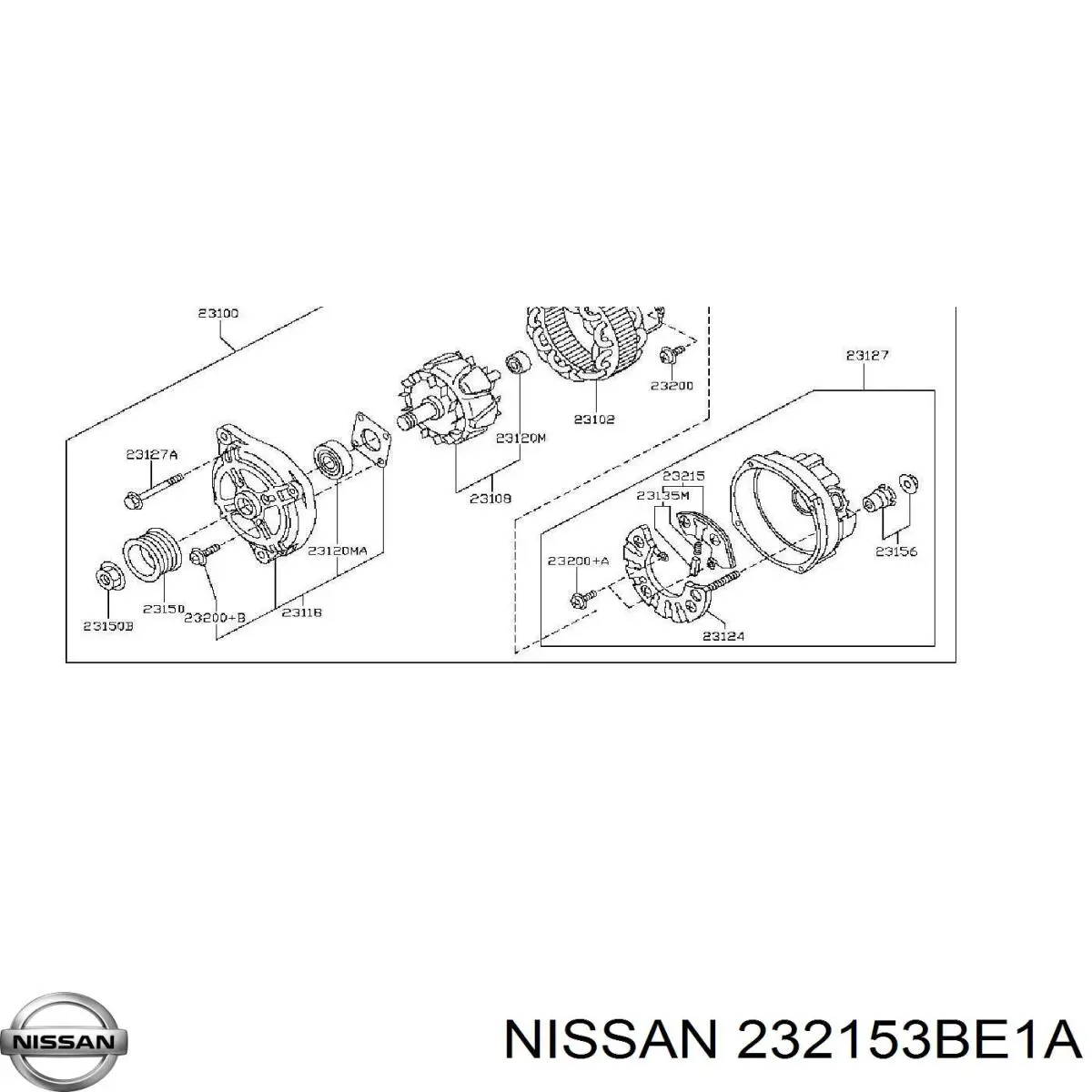 232153BE1A Nissan relê-regulador do gerador (relê de carregamento)