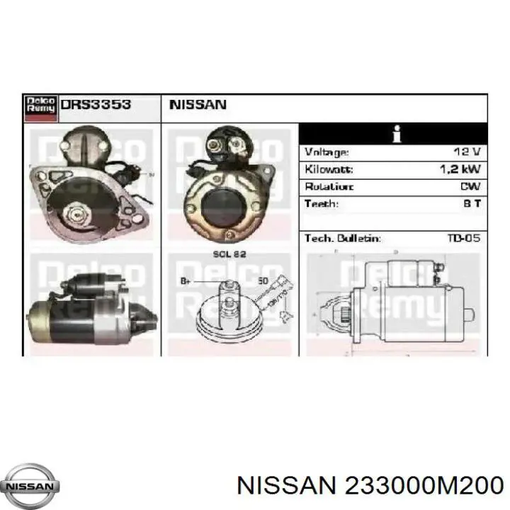 Стартер 233000M200 Nissan/Infiniti