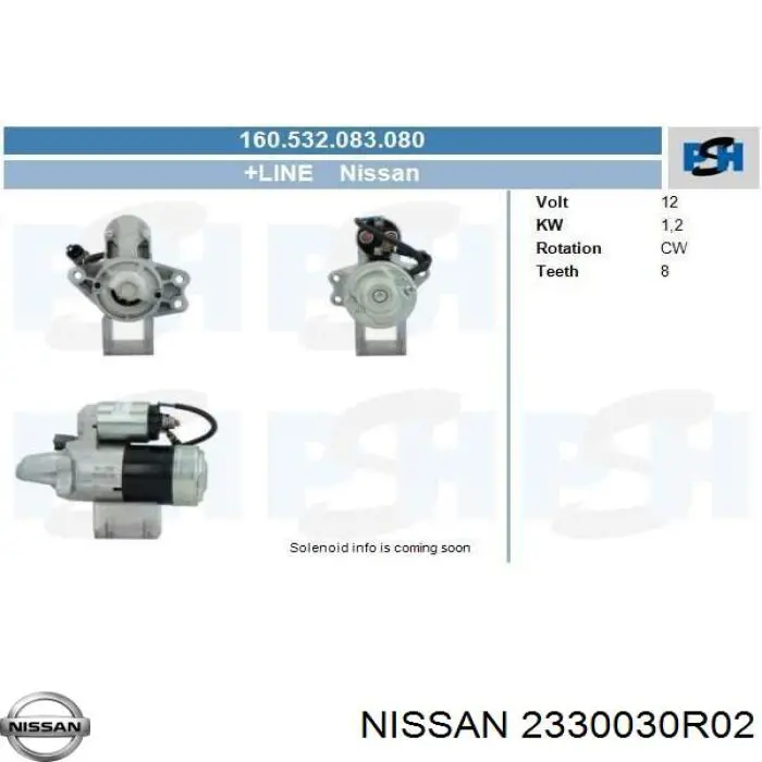 Стартер 2330030R02 Nissan