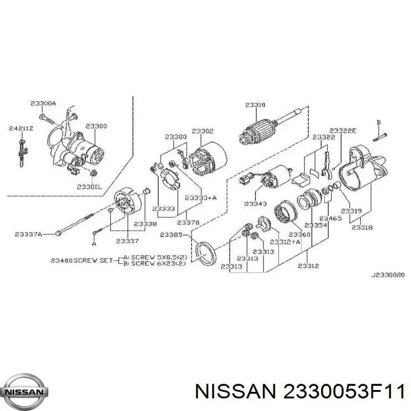 2330053F11 Nissan стартер
