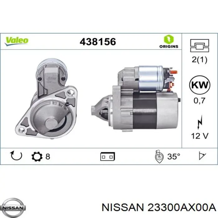 Стартер 23300AX00A Nissan