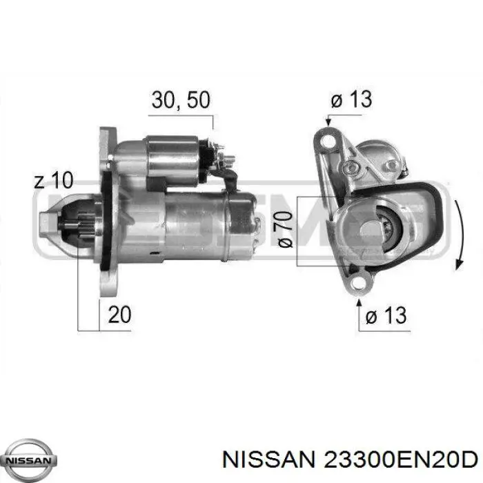 Стартер Nissan/Infiniti 23300EN20D цена, от 48.11 USD