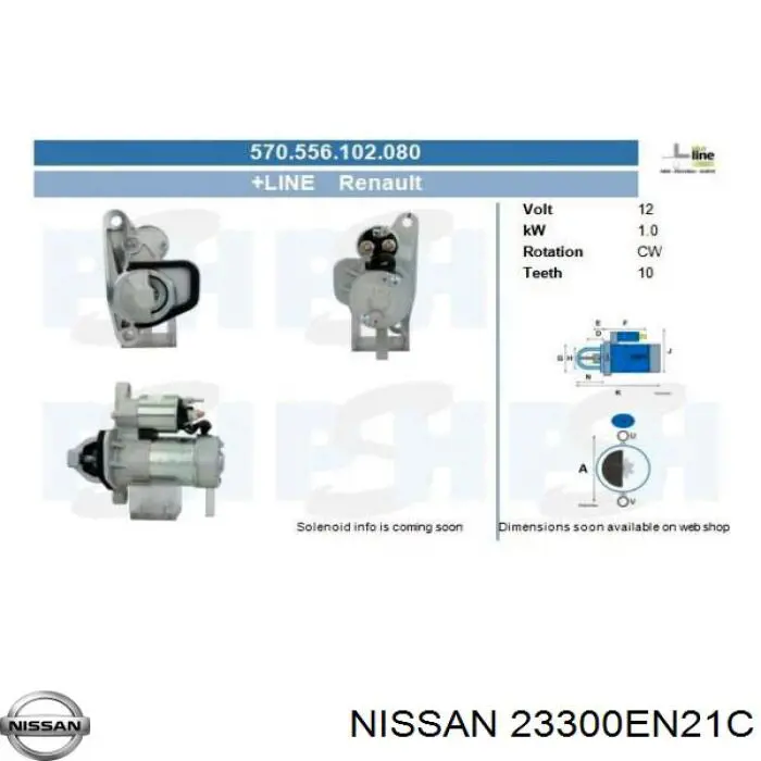 23300EN21C Nissan/Infiniti Стартер автомобиля