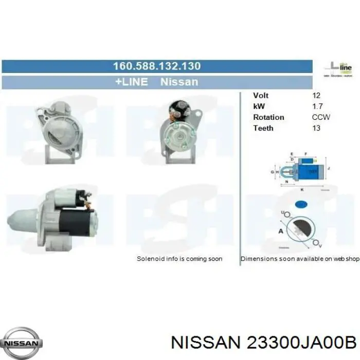 23300JA00B Nissan motor de arranco