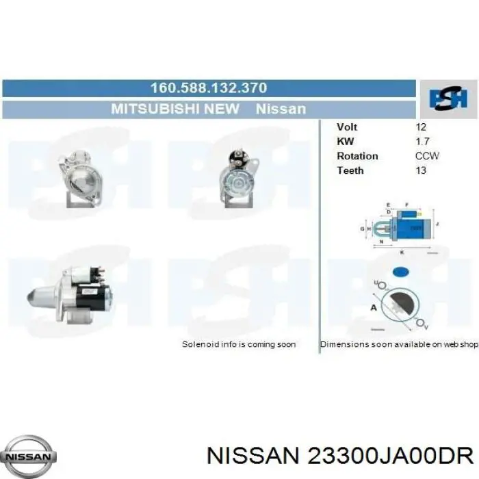 23300JA00DR Nissan motor de arranco