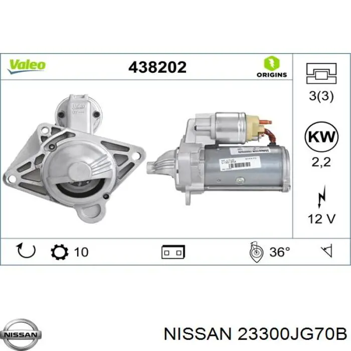 23300JG70B Nissan motor de arranco