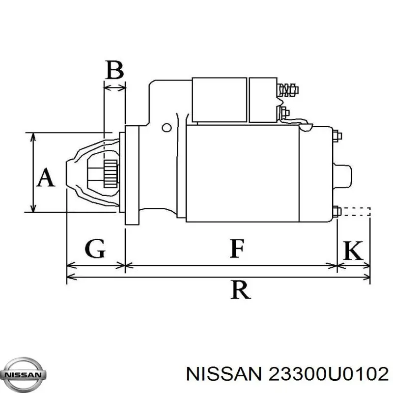 23300U0102 Nissan стартер