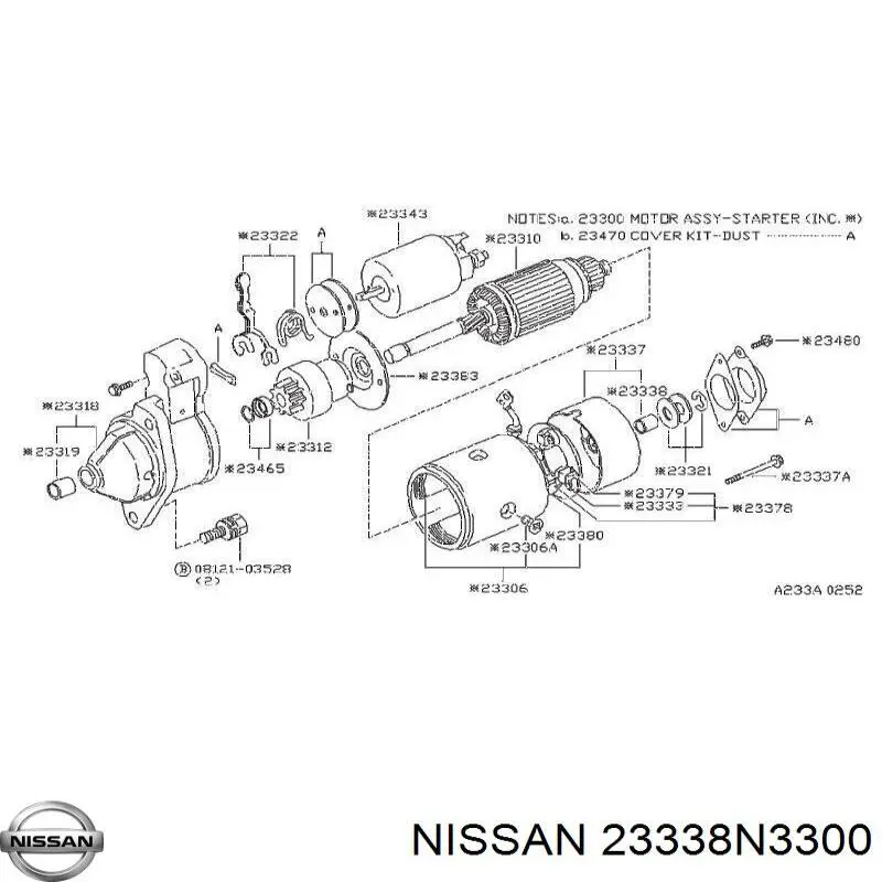 Bucha do motor de arranco para Nissan Sunny (N14)