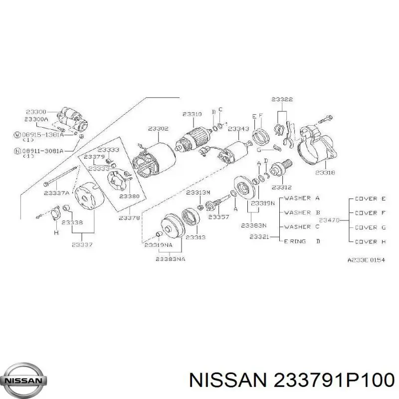 Щетка стартера Nissan 233791P100