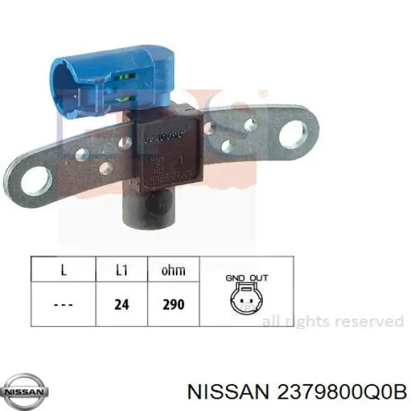 Датчик коленвала 2379800Q0B Nissan