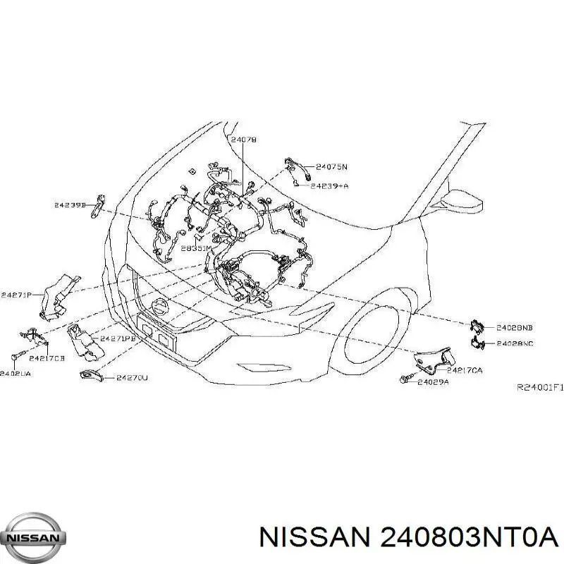 Купить 240803NT0A Nissan/Infiniti Кабель массы аккумулятора (АКБ)