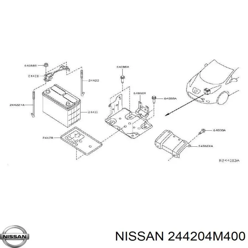 Ящик АКБ Nissan/Infiniti 244204M400 цена, от 415.62 UAH