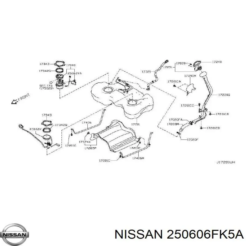 250606FK5A Nissan/Infiniti Датчик уровня топлива в баке