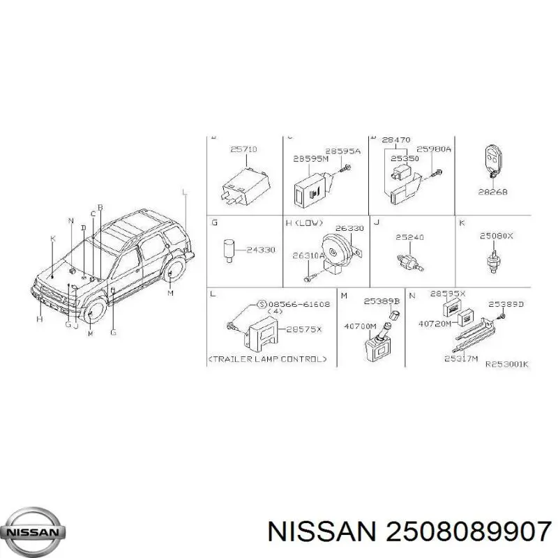 2508089907 Nissan датчик температуры охлаждающей жидкости