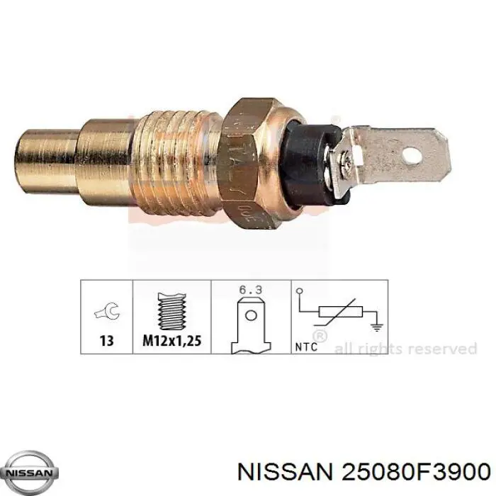 25080F3900 Nissan датчик температуры охлаждающей жидкости
