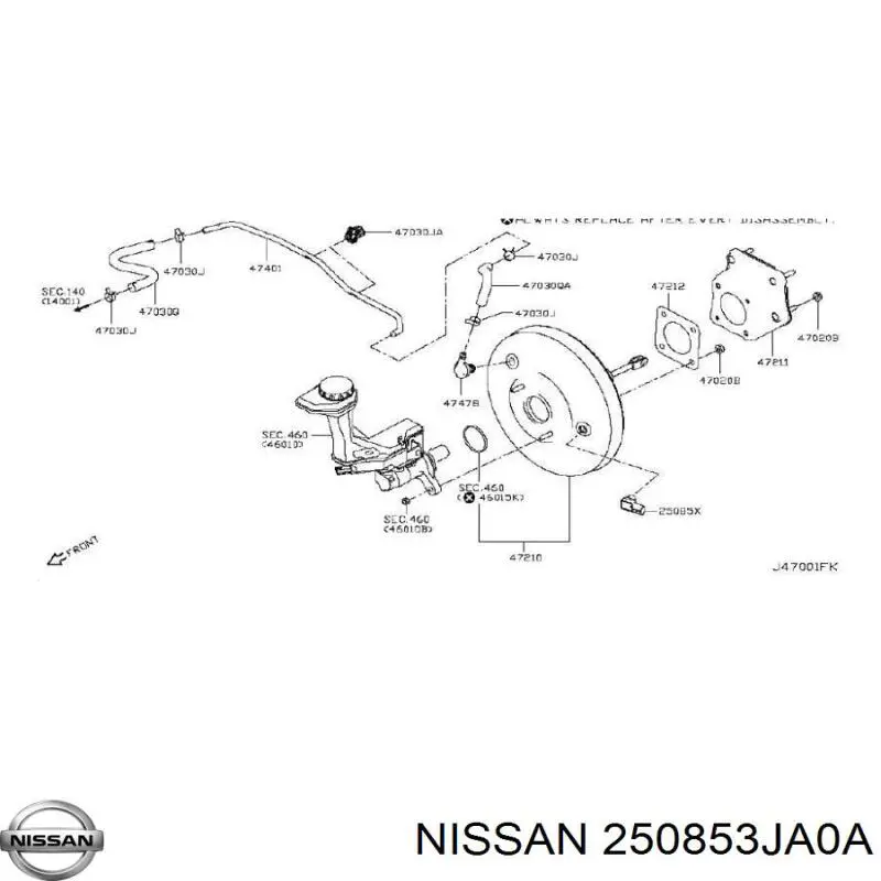 Купить 250853JA0A Nissan/Infiniti Датчик нагнетания воздуха в турбину