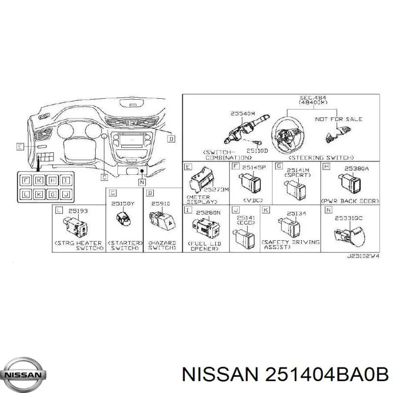  251404BA0B Nissan