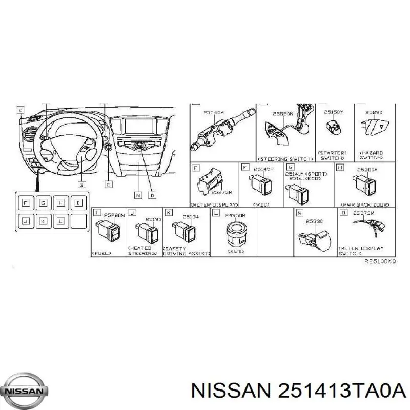  Nissan/Infiniti 251413TA0A цена, от 5.65 USD