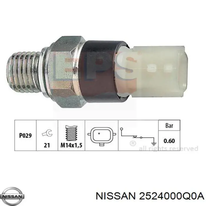 2524000Q0A Nissan датчик давления масла