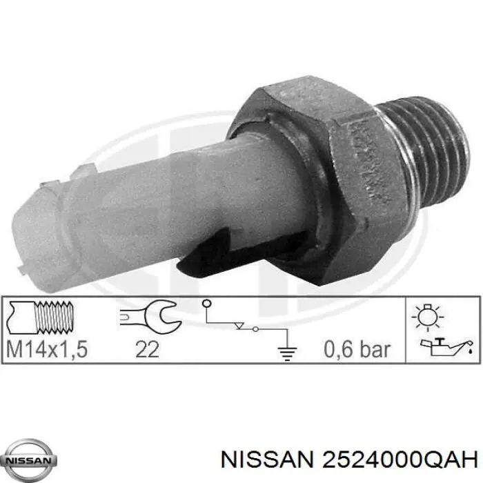 Датчик давления масла 2524000QAH Nissan