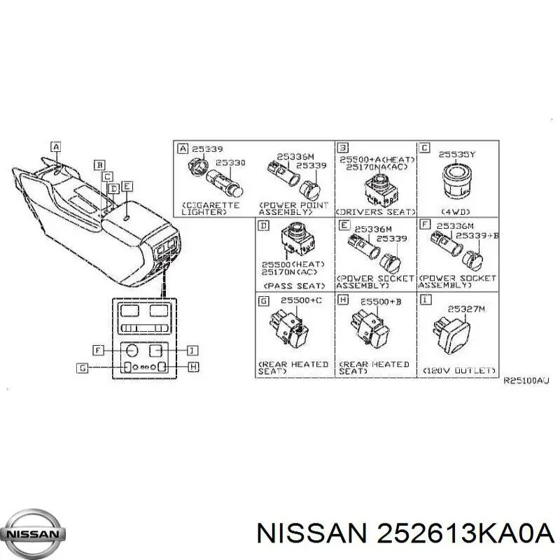  Nissan/Infiniti 252613KA0A цена, от 11.27 USD