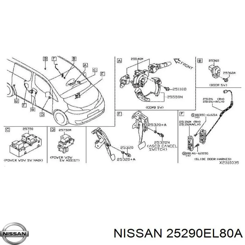 Кнопка аварийного сигнала Nissan/Infiniti 25290EL80A цена, от 8.82 USD