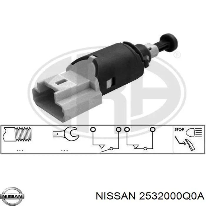 Датчик включения стопсигнала 2532000Q0A Nissan