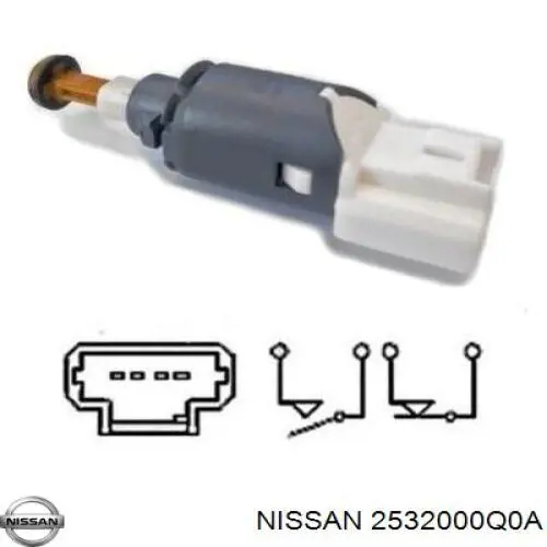Датчик стоп сигнала 2532000Q0A Nissan/Infiniti