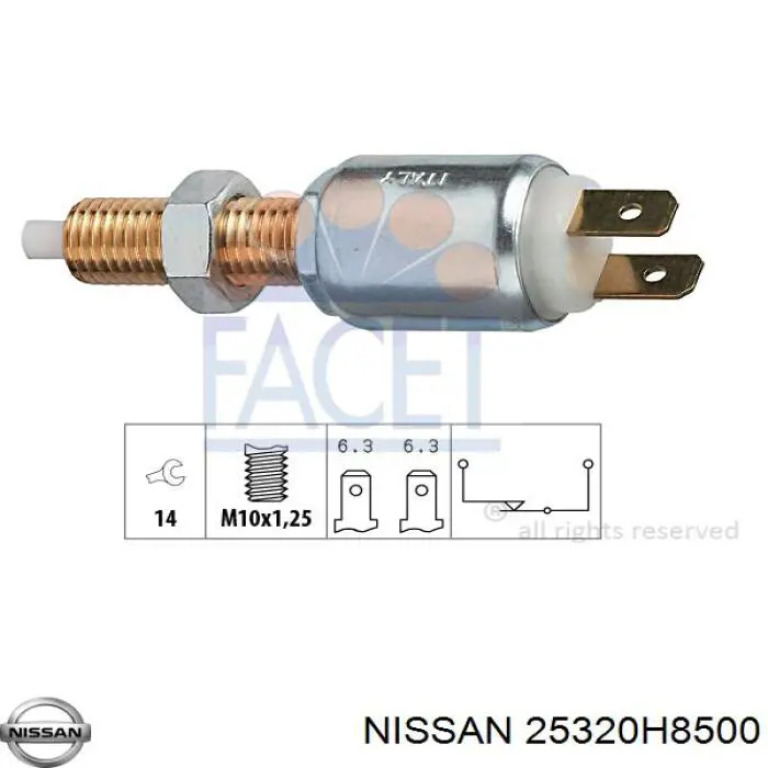 Датчик включения стопсигнала 25320H8500 Nissan