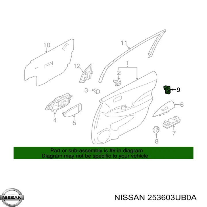 Купить 253603UB0A Nissan/Infiniti Датчик закрывания дверей