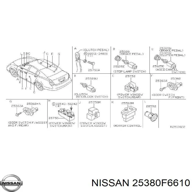  Nissan/Infiniti 25380F6610 цена, от 6.33 USD