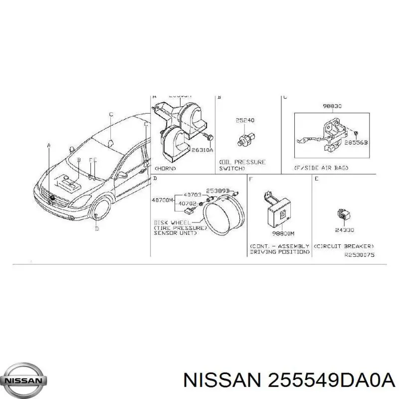  255549DA0A Nissan