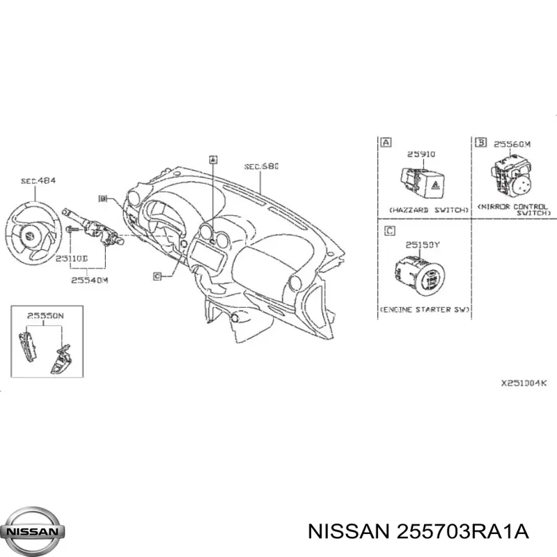 Купить 255703RA1A Nissan/Infiniti 