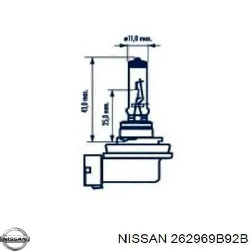 262969B92B Nissan lâmpada