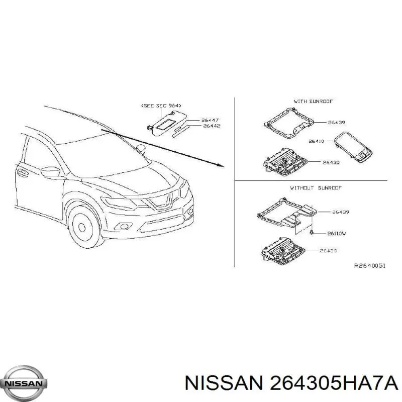 264305HA7A Nissan/Infiniti Лампочка освещения салона