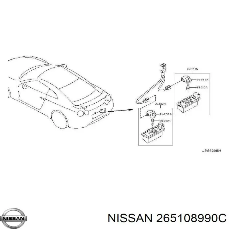 265108990C Nissan фонарь подсветки заднего номерного знака