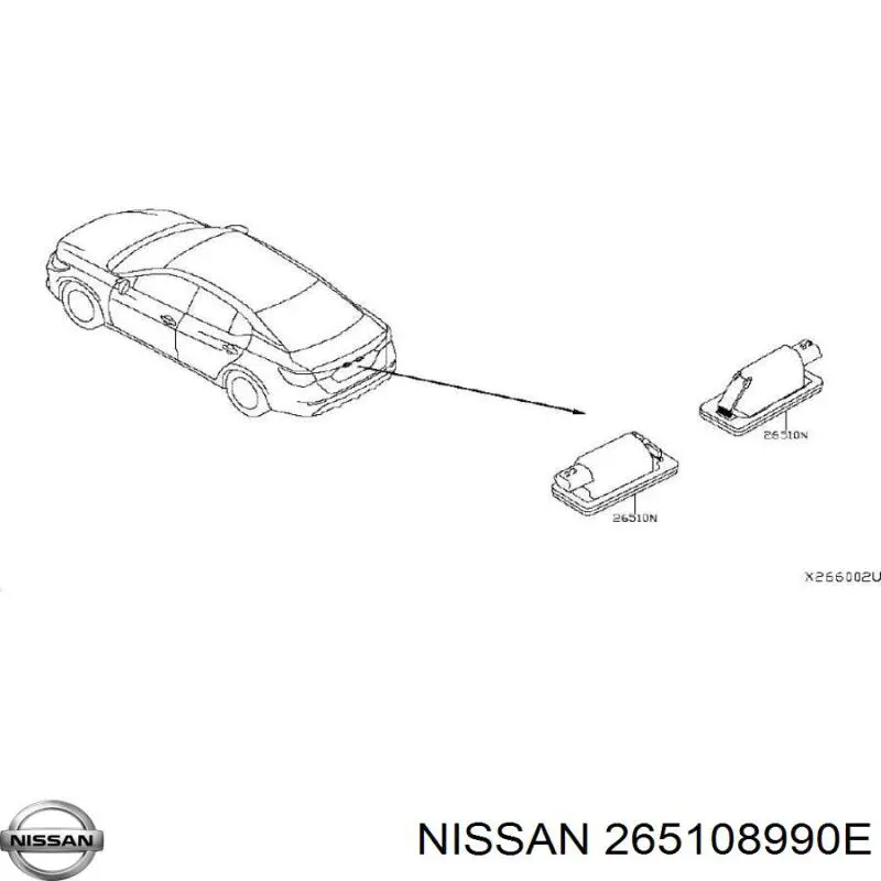 Купить 265108990E Nissan/Infiniti Фонарь подсветки номерного знака