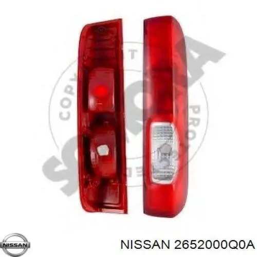 Фонарь задний правый 2652000Q0A Nissan