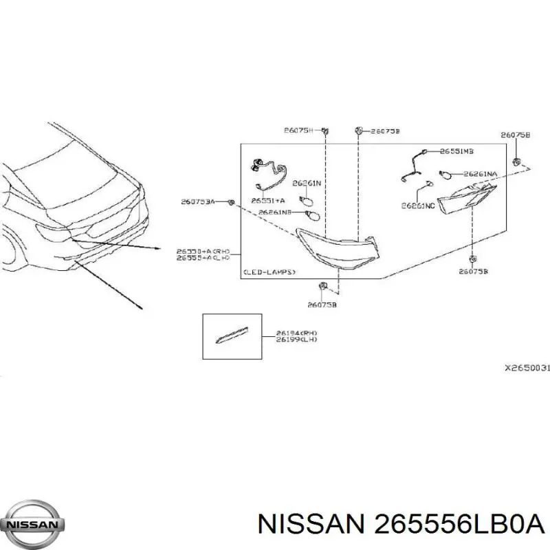 265556LB0A Nissan/Infiniti Фонарь задний