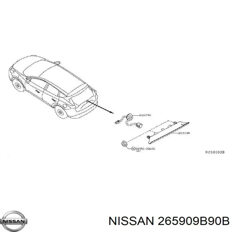  Стоп-сигнал задний дополнительный Nissan Murano 