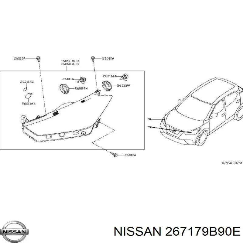  267179B90E Nissan