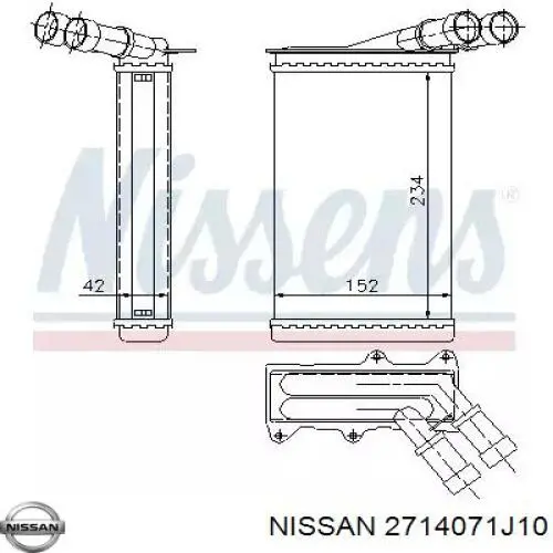 Радиатор печки (отопителя) Nissan 2714071J10