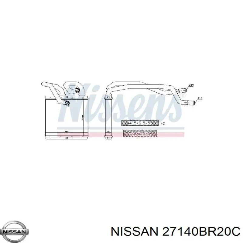 Радиатор печки 27140BR20C Nissan