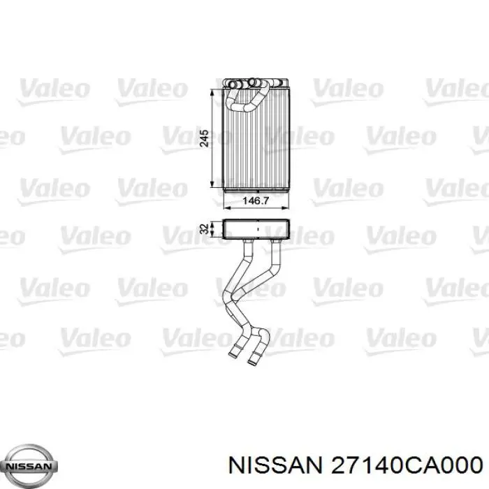27140CA000 Nissan радиатор печки