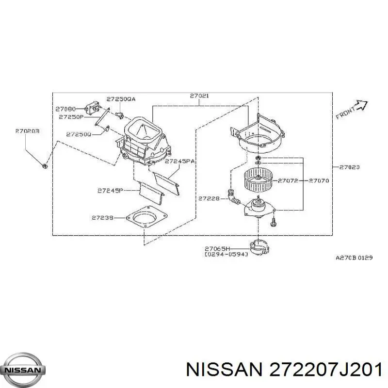 Вентилятор печки 272207J201 Nissan