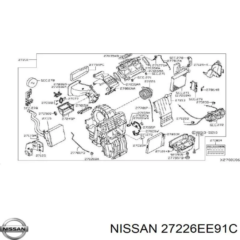 Мотор вентилятора печки (отопителя салона) Nissan/Infiniti 27226EE91C цена, от 45.15 USD
