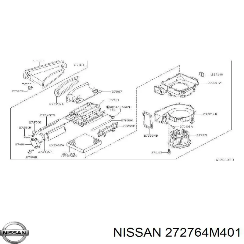 272764M401 Nissan фильтр салона